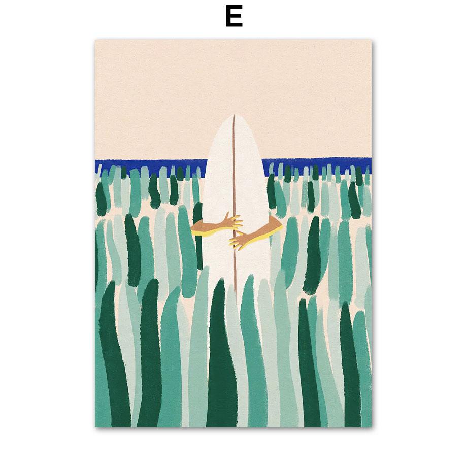 Surf Beach Ocean Vintage Posters Canvas Print Painting Wall Picture Art Modern Fashion Retro Abstract Living Room Interior Decor