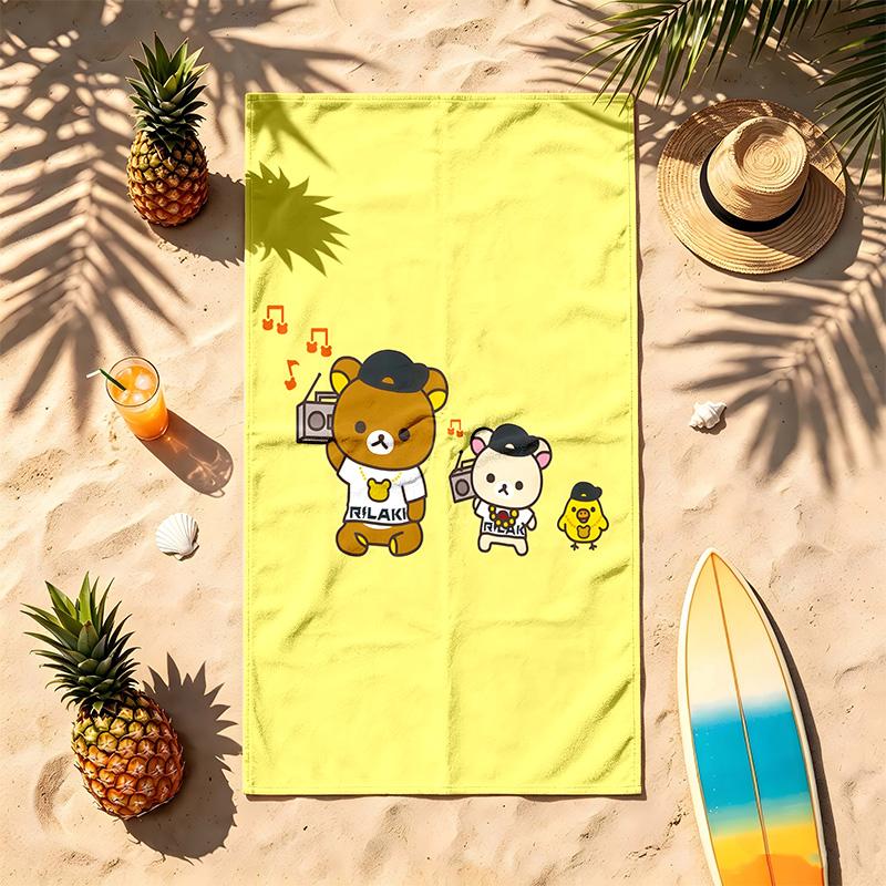 Rilakkuma (19) Theme Beach Towel Sand Resistant Soft And Comfortable Suitable For The Pool Camping Yoga And Diving A Travel