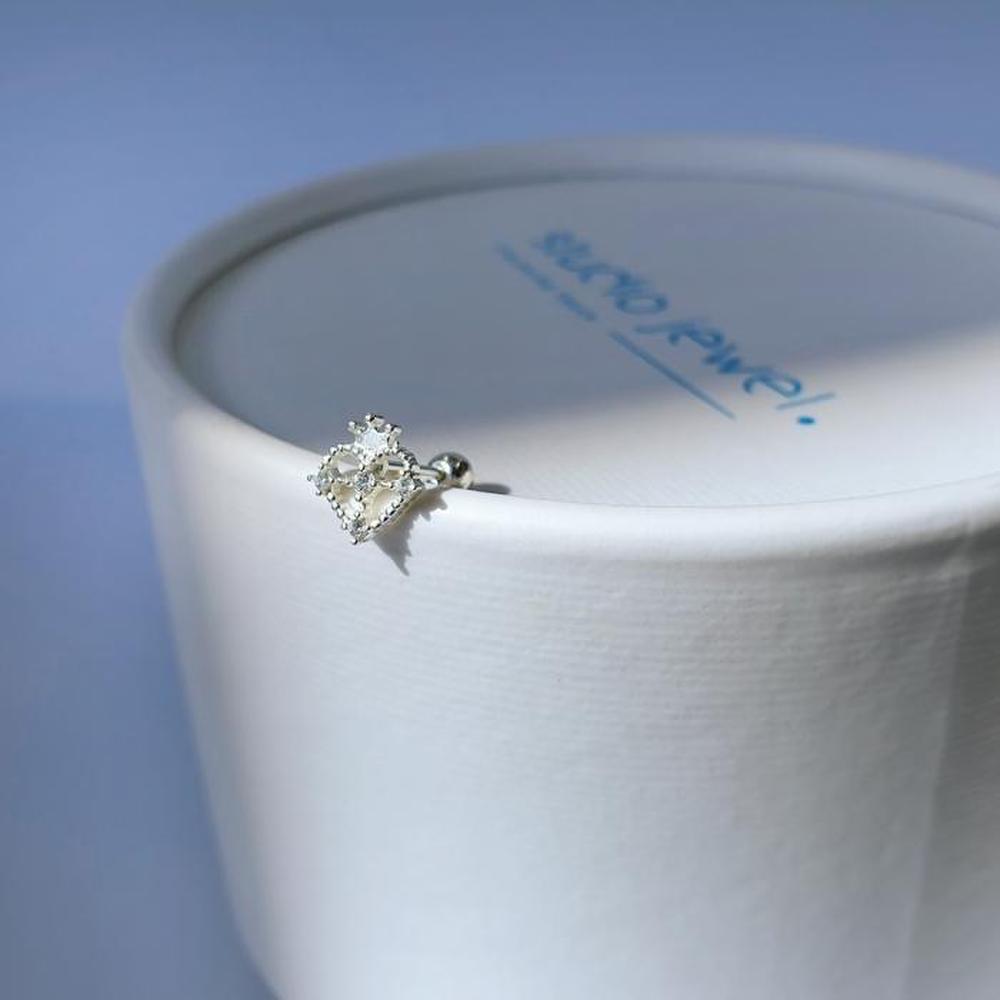 Silver 925 Heart Crown Cubic Piercing (S7350413)