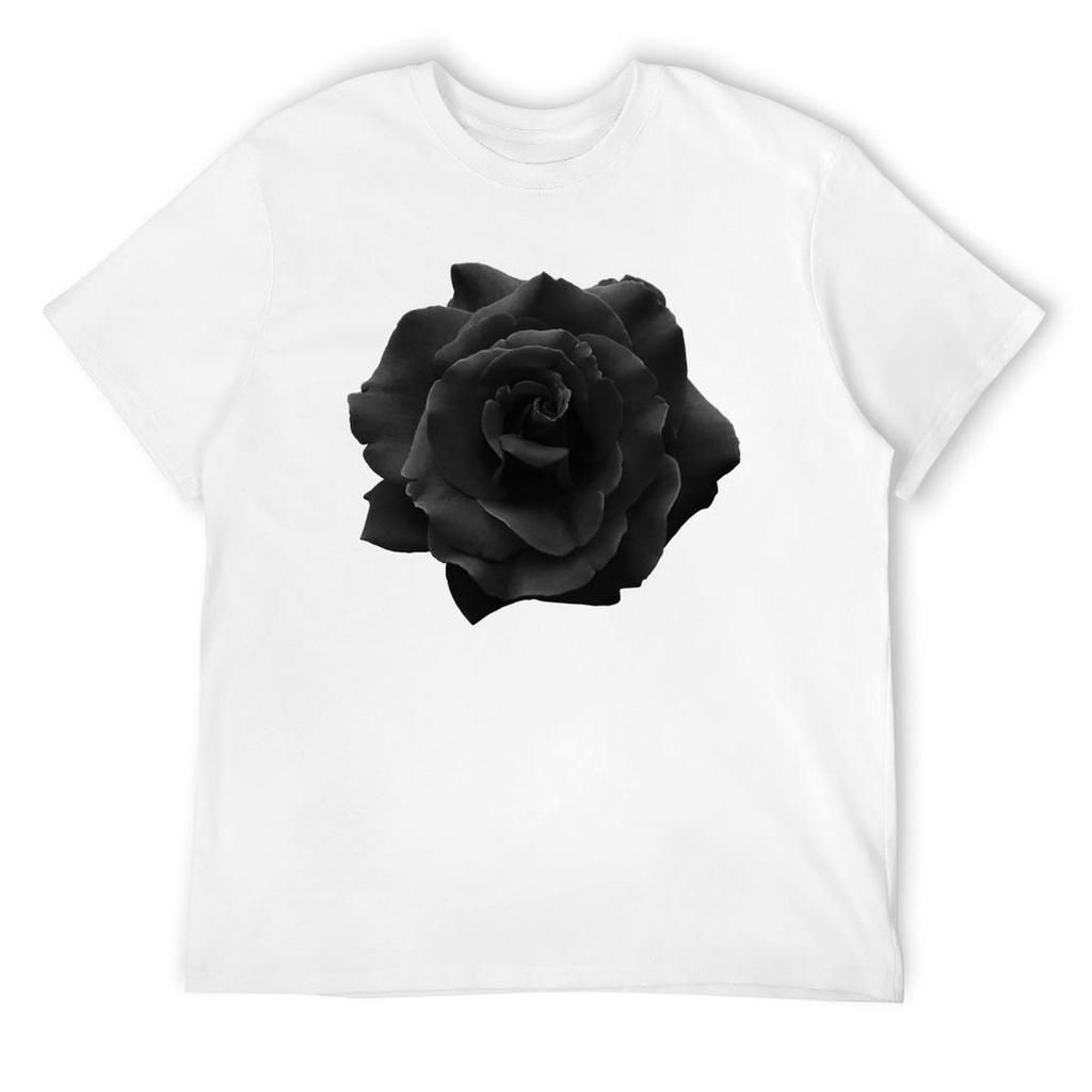 Single Large High Resolution Black Rose. T-Shirt plus size clothes graphic t shirts T-shirt men