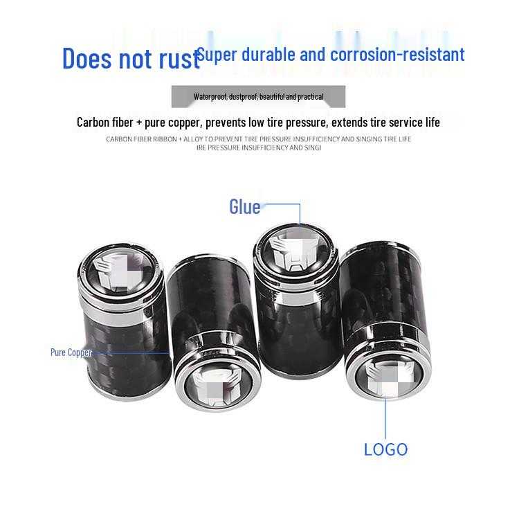 Universal Carbon Fiber Valve Stem Caps for Chevrolet, Toyota, and Changan Tires