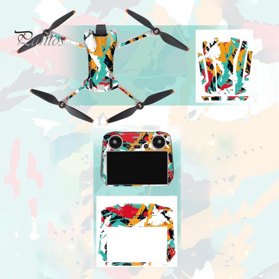 Practical Tear Without Leaving Glue Cool Patterns Drone Protective Decal Remote Control Stickers Drone Protector Flat Scratch Resistant