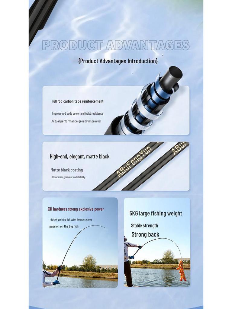 XH Lightweight Thunder Strong Heavy Black Bass Single Long-Cast Fishing Rod Set