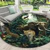 Luxury Jungle Animal Pattern Round Shape Floor Mats Kitchen Hallway Runner Rug Bedroom Living Room Soft Carpet Non-slip Area Rug