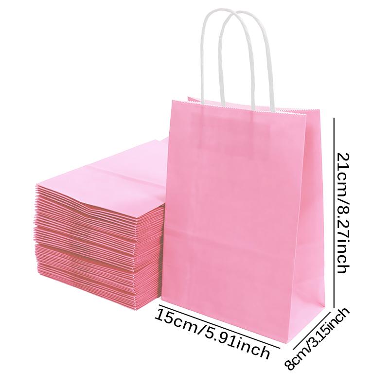 Colorful Paper Bag with Handle Pink Rosered Available Gift Packaging for Birthday Wedding Festival Party Storage Goodie Bags ZYF
