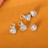 999 Sterling Silver Lotus Flower & Seed Pod Pendant Beaded Bracelet - Joyful DIY Jewelry Accessory