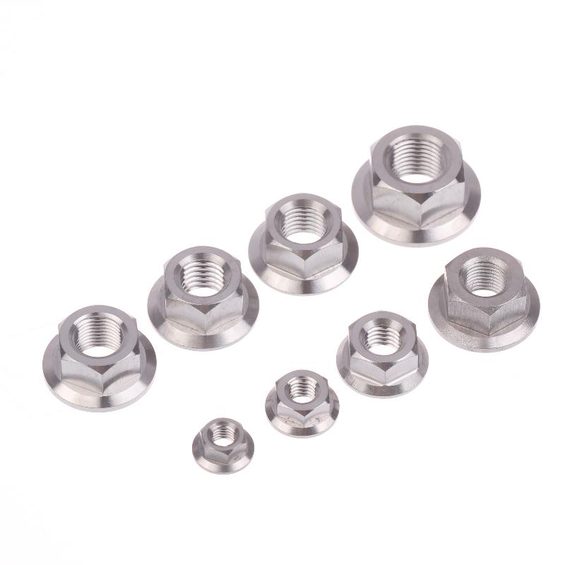 1 Pcs Motorcycles Titanium Hex Flange Hexagon Nuts M5 M6 M8 M9 M10 M12 For Motorcycles And Motorbikes
