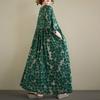 DIMANAF New 2026 Summer Women Plus Size Vintage Lady Long Dress Loose Oversize Maxi Floral Print Cotton Beach Dresses