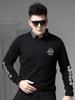European Style Fake Two-Piece Sweater for Men, 2025 Autumn and Winter New Round Neck High-End Printed Warm Knit Base Shirt