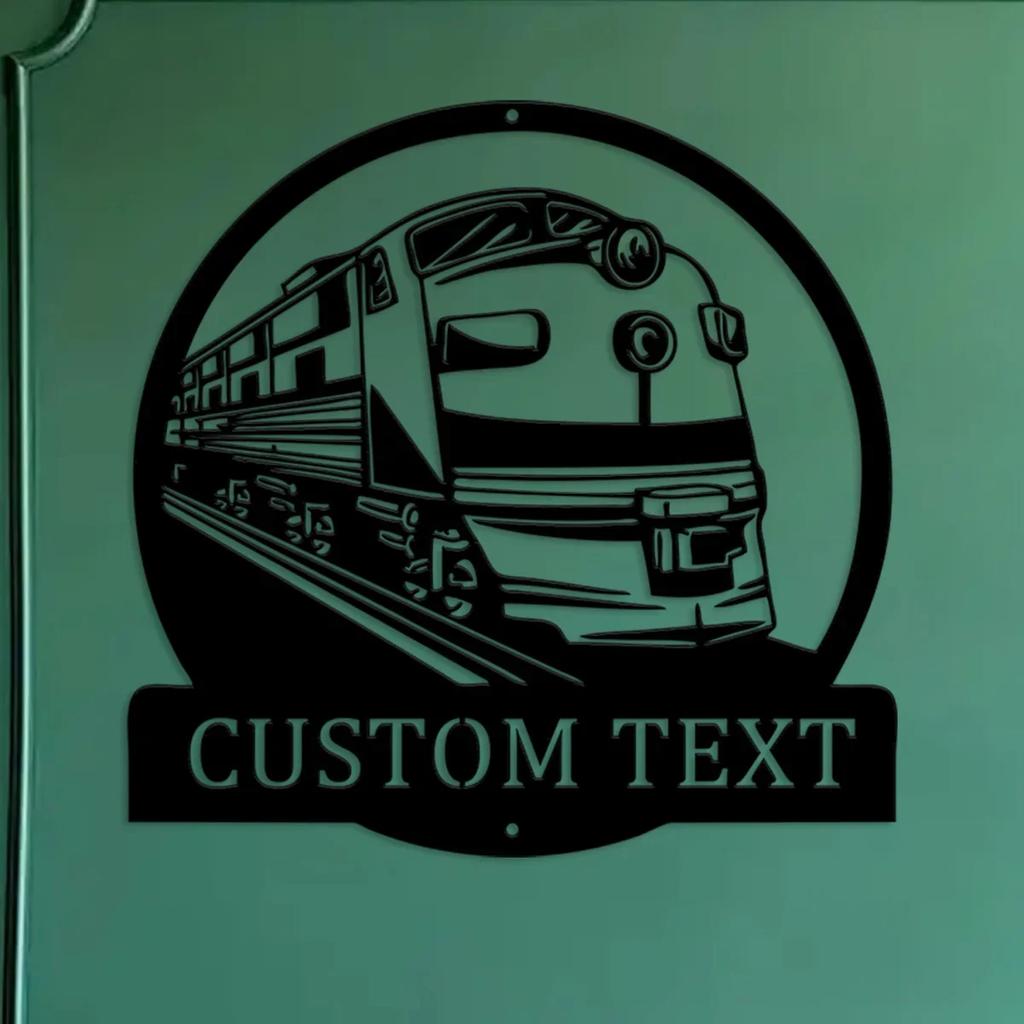 Personalized Locomotive Metal Wall Art, Custom Train Name Sign Home Decor, Vintage Railway Metal Wall Decor