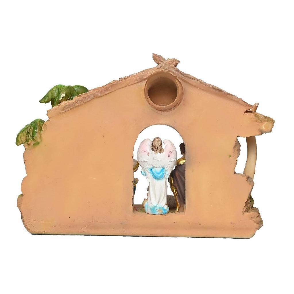 Crib Set Perfect for Christmas Gifting | Decor (Pack - Mary,Joseph,Baby Jesus, Angel, 3 Wise Men,Shepherd, 7 Animals (6 In (Crib House with Set)