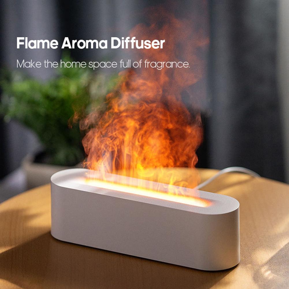 Flame Humidifier Portable Ultra Silent Cool Mist Humidifier With Waterless Auto Off Protection For Office Bedroom
