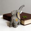 Hand Carved Wooden Elephant Statue Figurine Hand Painted Home Decor Lucky Feng Shui Sculpture Craft Ornament Desk Home Decor