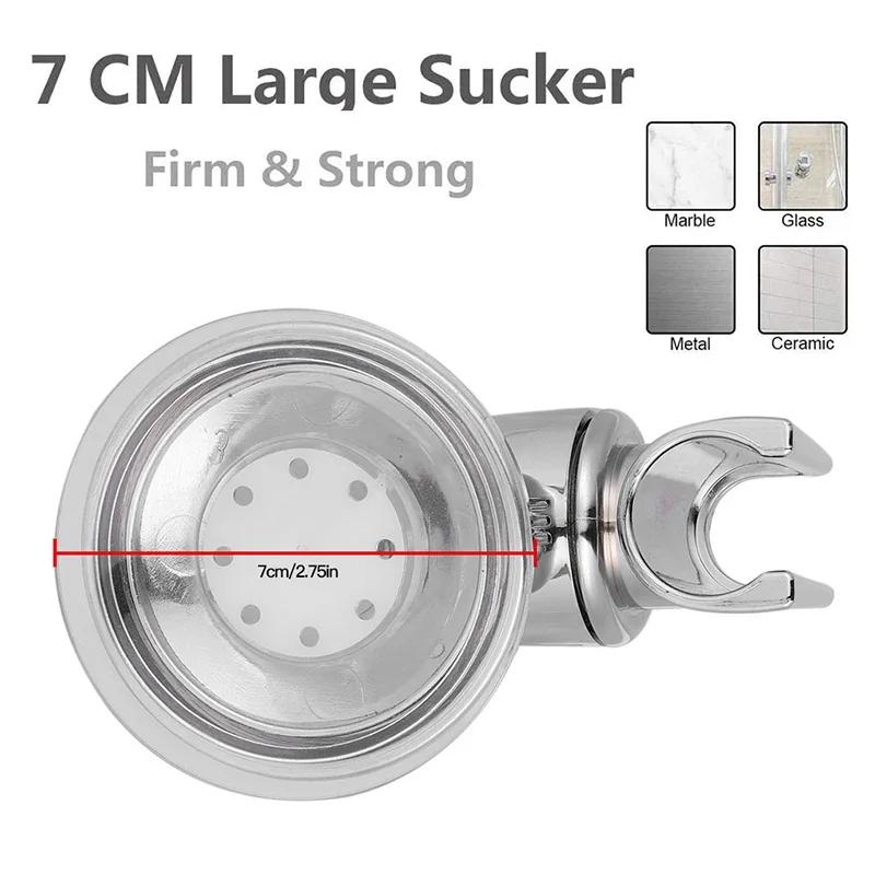 Full Plating Adjustable Bathroom Bracket Hand Shower Holder Rail Head Holder Stable Rotation Suction Cup Holder Universal