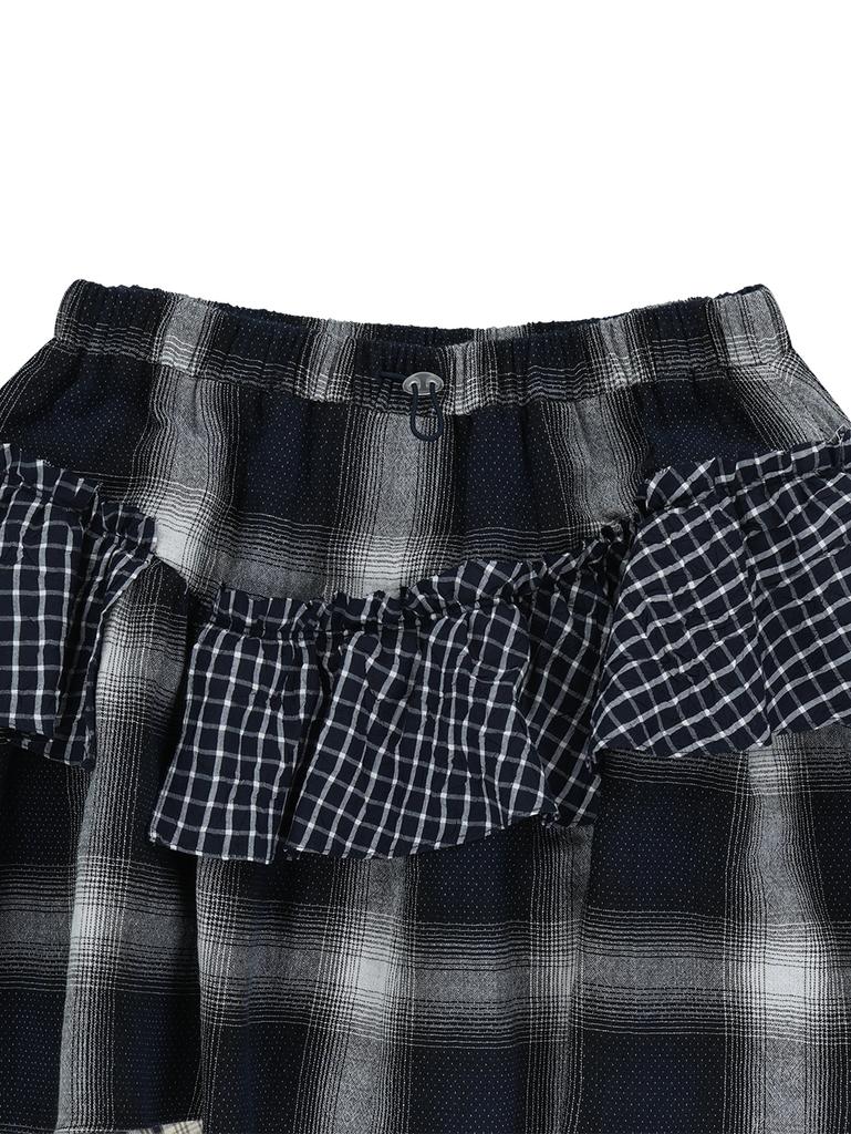 TUOMIO Mixed Tiered Skirt [Check]