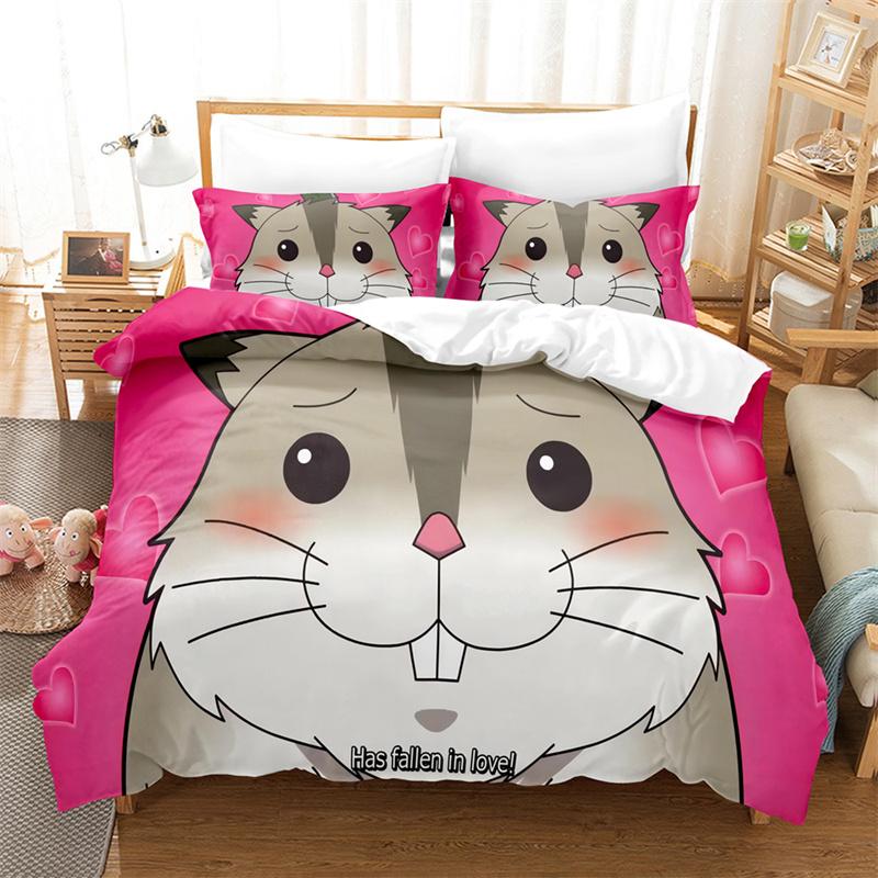 Cartoon Hase Bettwäscheset Cartoon Niedlich Bettbezug Rosa Mädchen Bettwäsche Mode Kinder Bettdecke Bettwäschesets Queen Bettbezugset