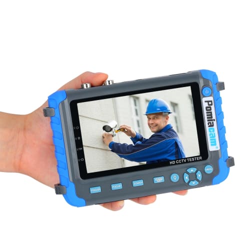 HD Coaxial Camera Tester, CCTV Tester Monitor, IV8C Supports 8MP CVBS, AHD, TVI, CVI, 4-in-1 Tester, 5-inch Screen, Supports Analog Video Testing with