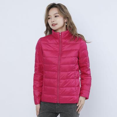 Damen schlichte Daunen einfarbig Damen Stehkragen Damenbekleidung leichte Daunenjacke Damen Übergröße