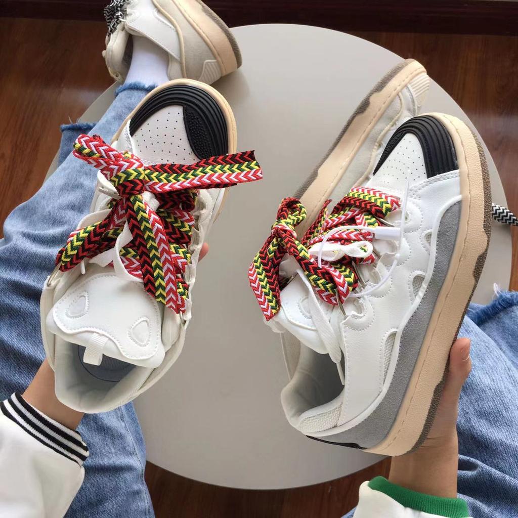 Bread Shoes Versatile for Couples Trendy Board Shoes Niche Design Breathable Retro Japanese Sports Shoes