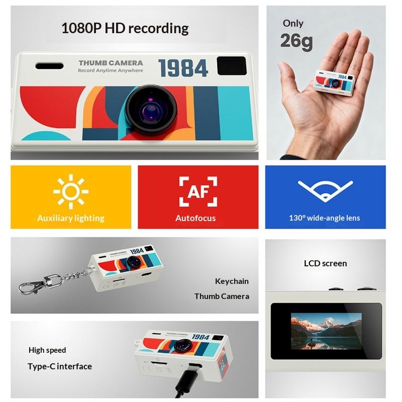 Digital Camera 0.96 Inch Keychain Camera Retro Support Memory Card 1080P Very Small Camcorder Video Recorder With Flash