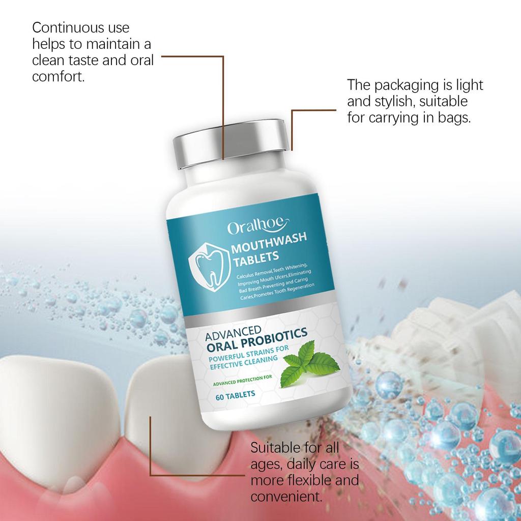 Dental Freshness Mouthwash Granules: Gently Cares for Oral Hygiene, Fresh and Clean, Portable Teeth-Cleaning Mouthwash Granules