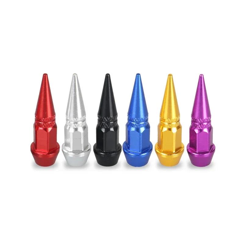 4pcs Car Universal Bullet Head Screws Valve Caps Personalized Modifications Pointed Valve Tips Bicycle and Motorcycle Tires
