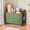 Foldable Storage Cart On Wheels, Large Capacity Rolling Organizer for Home, Toy Laundry Kitchen Trolley, Easy Move Basket