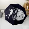 Volleyball Theme Automatic Umbrella, Lightweight & Portable, 8 Rib, Perfect for Outdoor Travel, Birthdays, Christmas, Gifts.