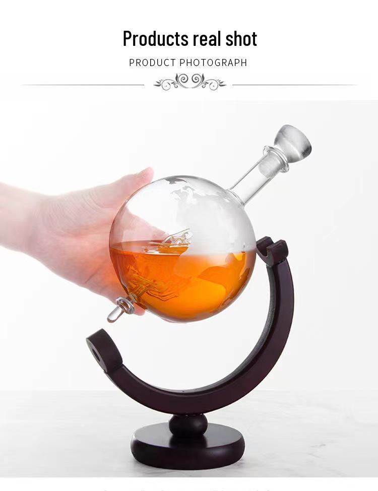 Earth Decanter Set: High Borosilicate Glass Infusion Bottle & Craft Ornament