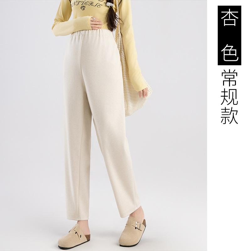 

3/7363 реальное фото брюк Харлан для беременных, зимние свободные прямые брюки на кулиске с напуском и утолщением, повседневные брюки 3XL