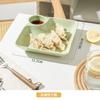 Square Dumplings Plate with Vinegar Saucer 7.5 Inch New High Aesthetic Cream Wind Ceramic Dividing Plate Solid Simple Tableware