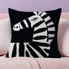 Abstract Line Black And White Zebra Cushion Cover Car Throw Pillow Case For Sofa Car Christmas Gift
