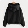 Felpa con cappuccio in pile Scione Teddy da donna Felpa a maniche lunghe Felpa con cappuccio in peluche con orecchie da orso calde