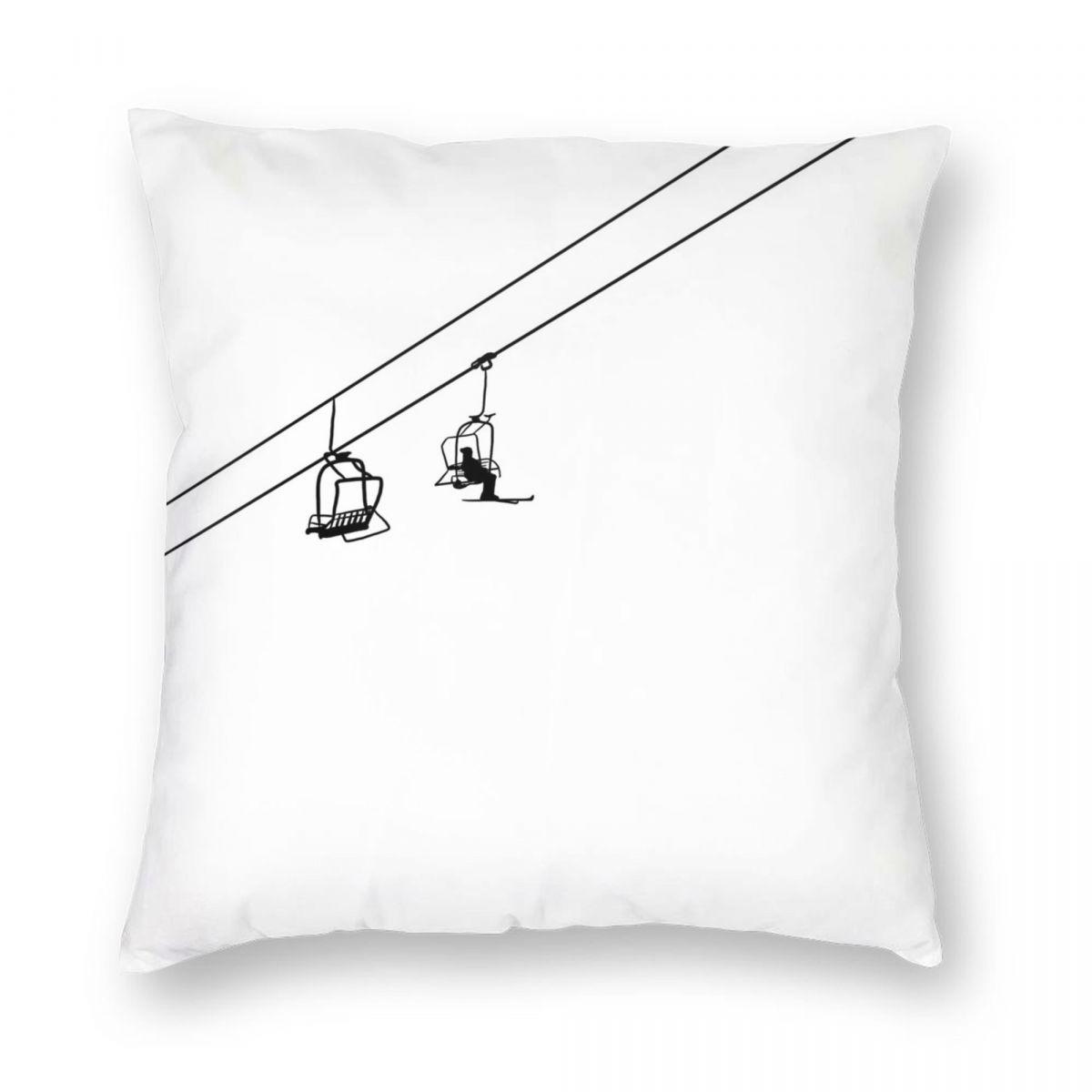 

Ski Lift Black And White Pillowcase Polyester Linen Velvet Printed Zip Decorative Throw Pillow Case Home Cushion Cover 12x12Inch