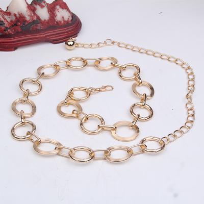 Metall Taille Kette Damen Einfacher Wind Kreis Dekorative Ring Kette Mit Kleidergürtel