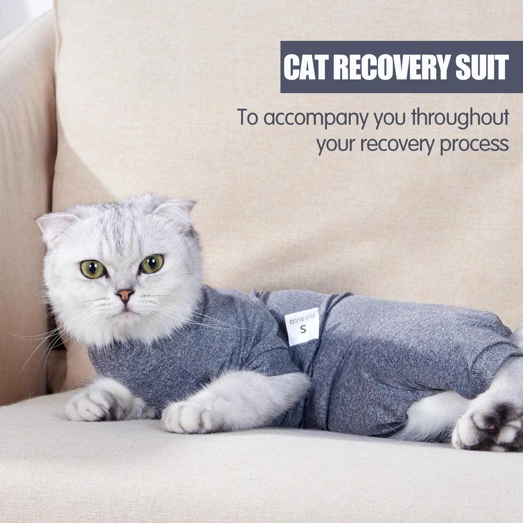 Top-Selling Four-Legged Cat Suit for Post-Op Recovery, Ideal for Female Cat Sterilization and Weaning with Anti-Shedding Feature
