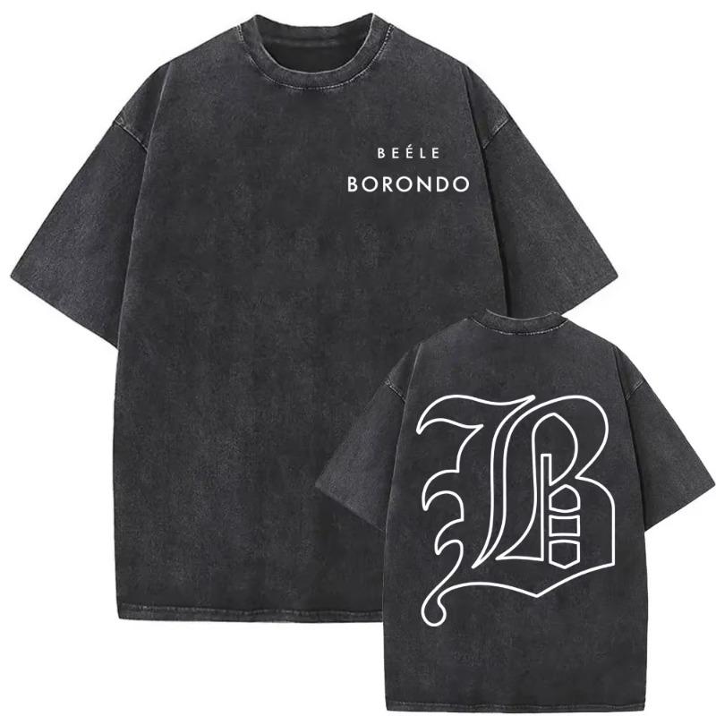Rapper BEELE Musikalbum 2026 Merch T-Shirt Herren Mode Hip Hop Vintage Gewaschenes T-Shirt Freizeit Baumwolle Kurzarm T-Shirts