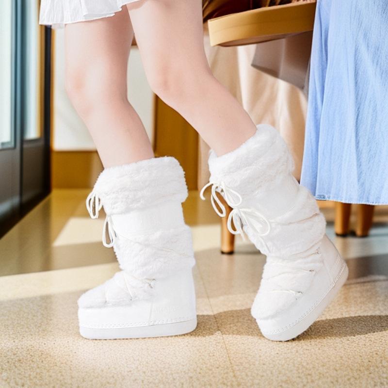 Moon snow boots women's 2025 winter new warm non-slip inner height-increasing cotton boots MOON same waterproof and velvet boots