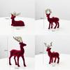 Stunning Christmas Reindeer Ornament Sparkling Burgundy Velvet Decorative Accent For Holiday Trees