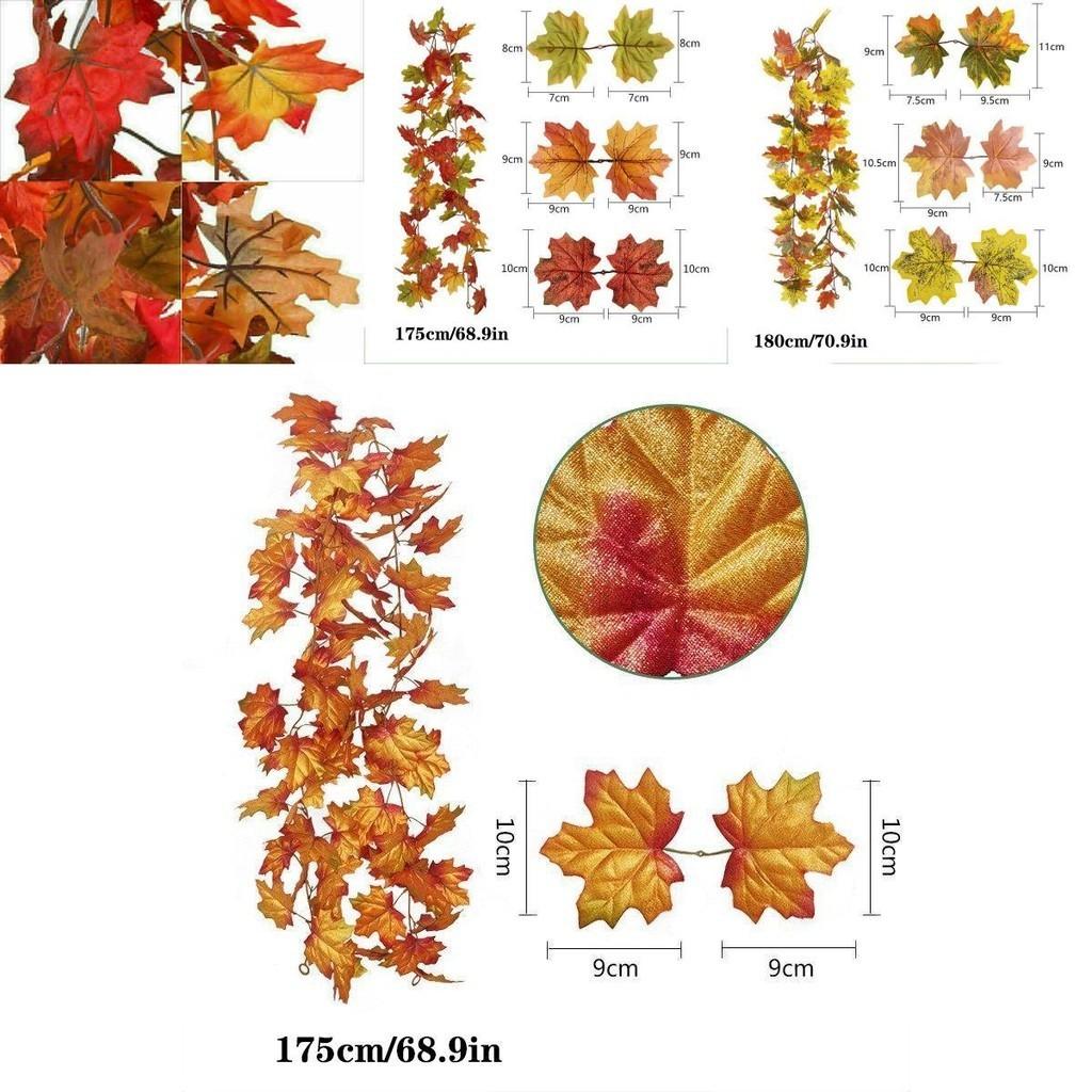 Realistic Autumn Maple Leaf Garland For Thanksgiving And Halloween Decorations