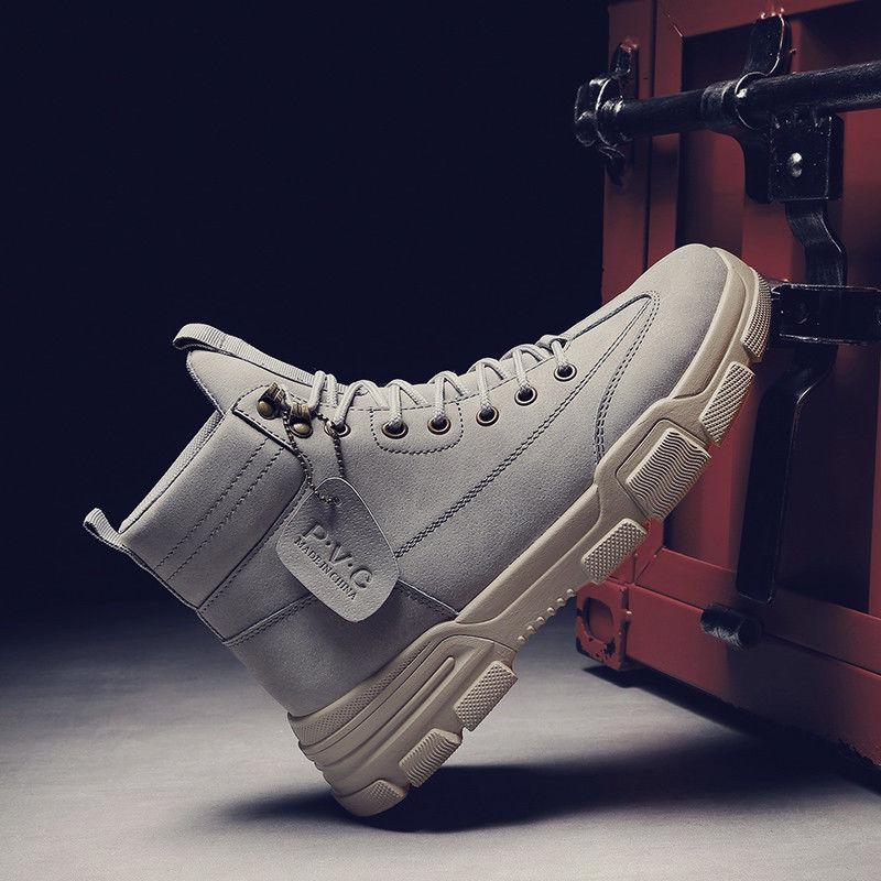 

Новые мужские ботинки кожаные водонепроницаемые ботинки на шнуровке мужские зимние легкие ботинки до щиколотки для мужчин зимние повседневные нескользящие erf4 39 серый