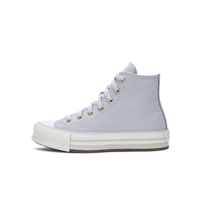 Converse Chuck Taylor All Star EVA Lift Platform High GS Tonal Canvas - Barely Grey Kids Sneakers Egret Gold A10382C