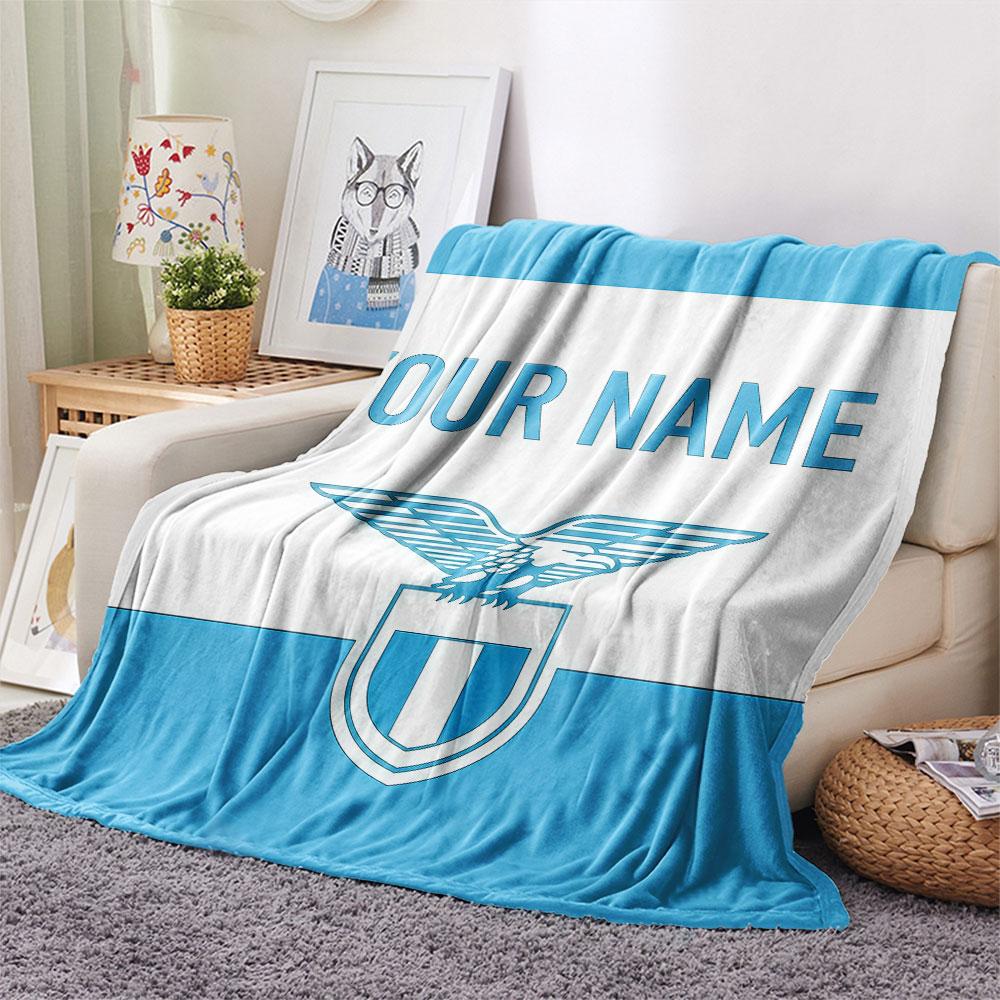 Custom Name,SS Lazio Printed Flannel Blanket, Soft Throw for Bedroom Sofa, Washable, Christmas Present, Great Gift.