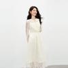 Elegantes Midi-Kleid mit Spitzen-Puppenkragen
