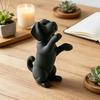 3D Printed Cute Dog Figurine Funny Puppy Sculpture Desktop Small Black Dog Ornament for Shelf Desk Home Office Decor