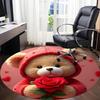1PC Teddy Rose Office Round Area Rug,  Mat Suitable ForOffice, Under Office Chairs Bedroom Living Room Home Decor, Room Deco