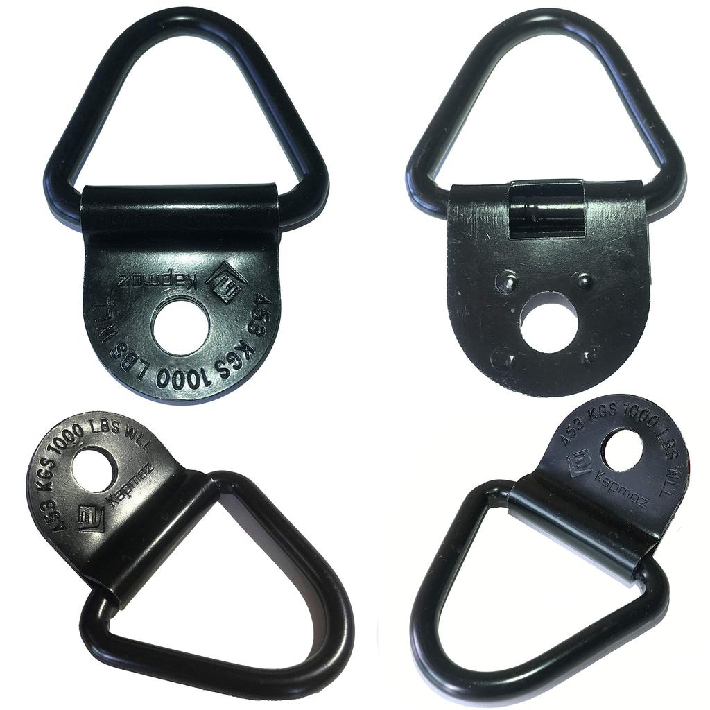 Heavy Duty Truck Bed Tie Down Anchor Ring Trailer Hook Cargo Bolt V-Ring Pickup Rail Accessories (Pack of 4)