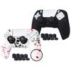 JYXETOV PS5 Controller Hülle Kostenlos 8 Tasten Silikon Ladeanschlüsse mit Original Geeignet für Druckmuster 1 Stück/2 Stück (28 Optionen), Kappen, Schutz,