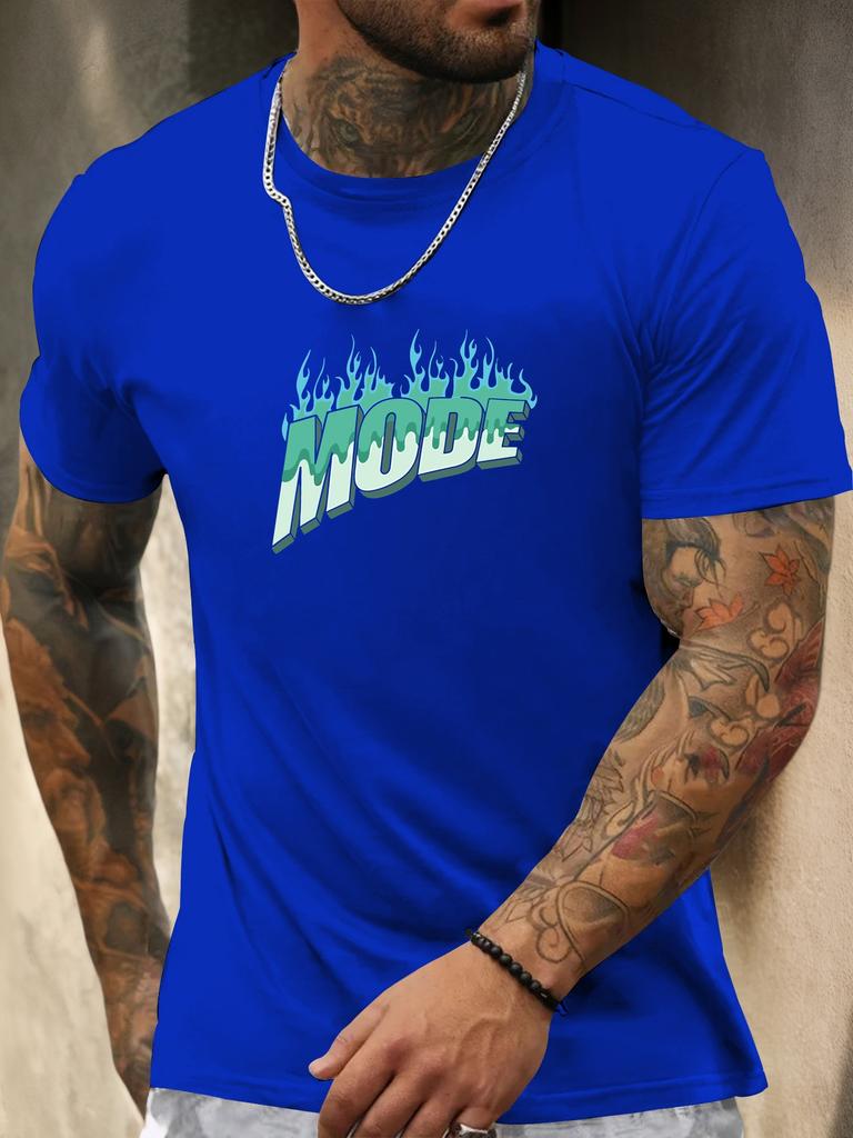 Short Sleeve TShirt MODE Mens 100 Cotton Pattern Printed Shirt Summer Round Neck Breathable Casual Fashion Cool Tee
