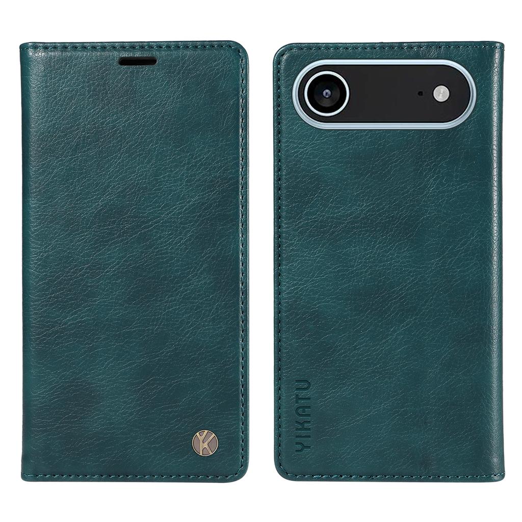 For iPhone 17 Air Wallet Case YIKATU YK-006 Magnetic Closure Leather Phone Cover Litchi Texture
